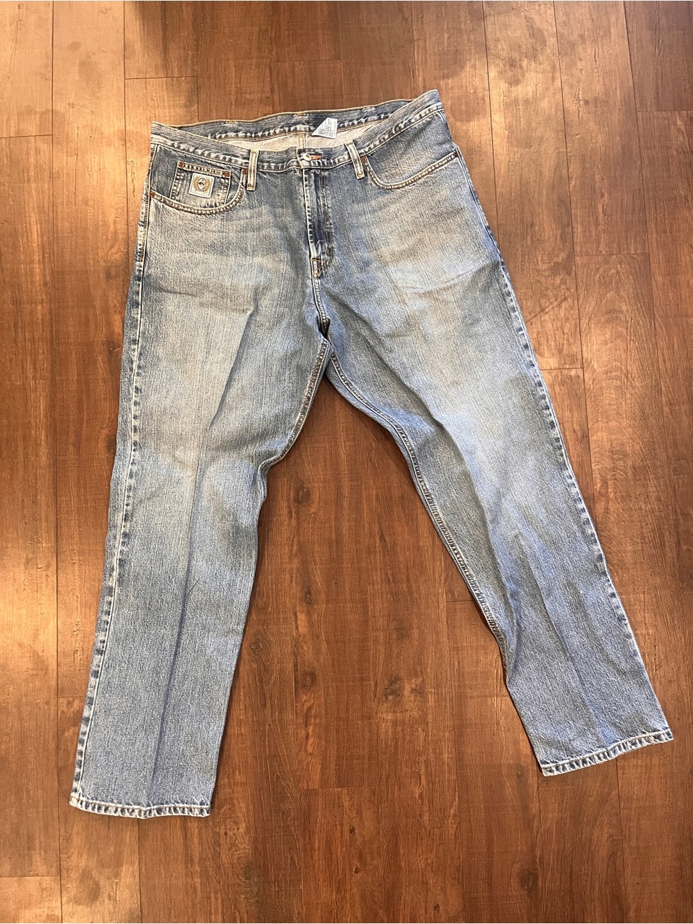 Cinch Relaxed Fit White Label Straight Leg Jeans Medium Stone Blue Size 40 x 32